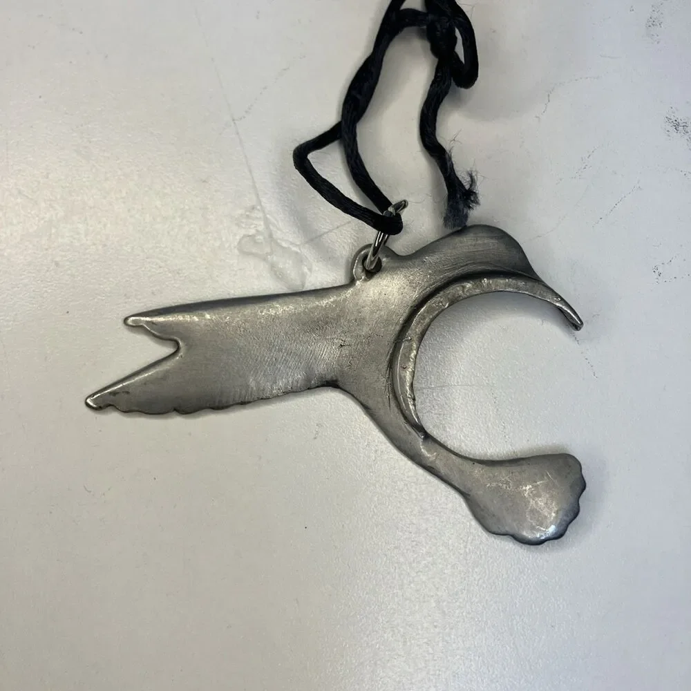 VTG Seagull Silver Metal Necklace 3”x2” - Picture 9 of 10